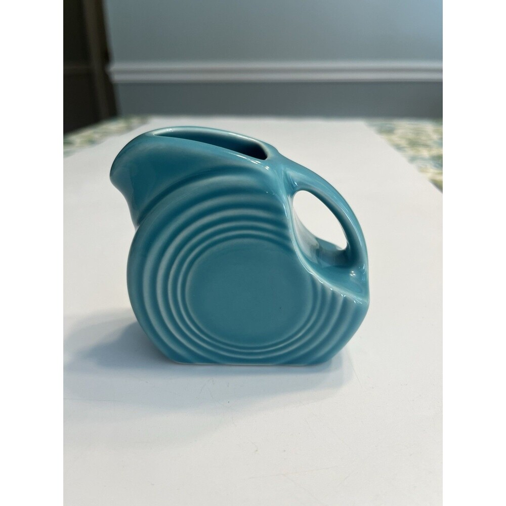 Fiesta Mini Disc Pitcher Turquoise | Fiestaware Small Creamer Syrup 5oz
